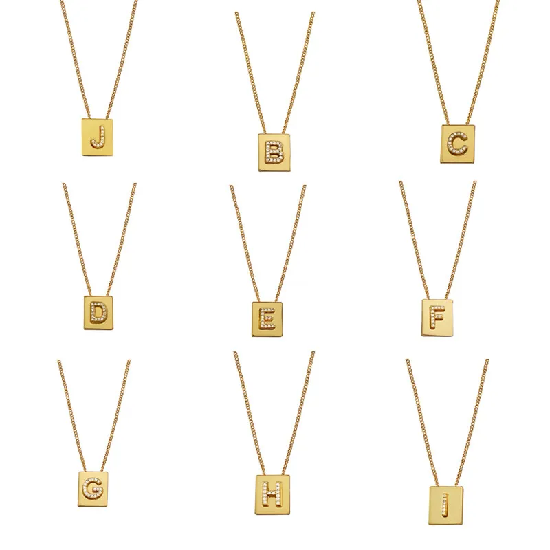 New personality Fashion Designer CELI Trendy Pendant Necklace 18k Gold Plated Suitable for Women in Europe and America Letter Board Square Necklace Jewelry Gifts