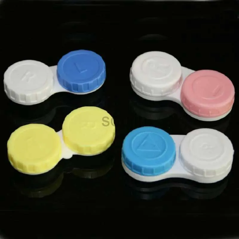 Contact Lens Accessories 5/10Pcs Contact lens cases L+R Storage Holder Soaking Container Travel Eyewear Accessories Box For Lenses Wholesale Random Color d240426