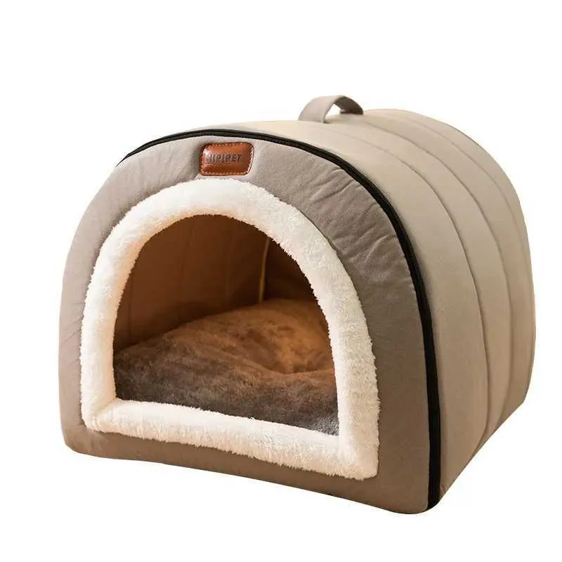 Cat Carriers Crates Huizen Winterhondbed Zelfverwarming Hondenhuis Comfortabele kat Slapen Tent Cave Bed BedD Kat Nest Dog Huis huis en hut 240426