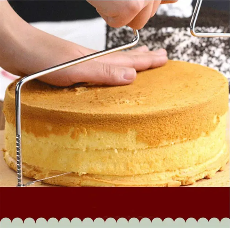 Moules à double ligne à gâteau à gâteau en métal réglable à double ligne Pâque à gâteau en acier inoxydable outils de trancheuse décoration