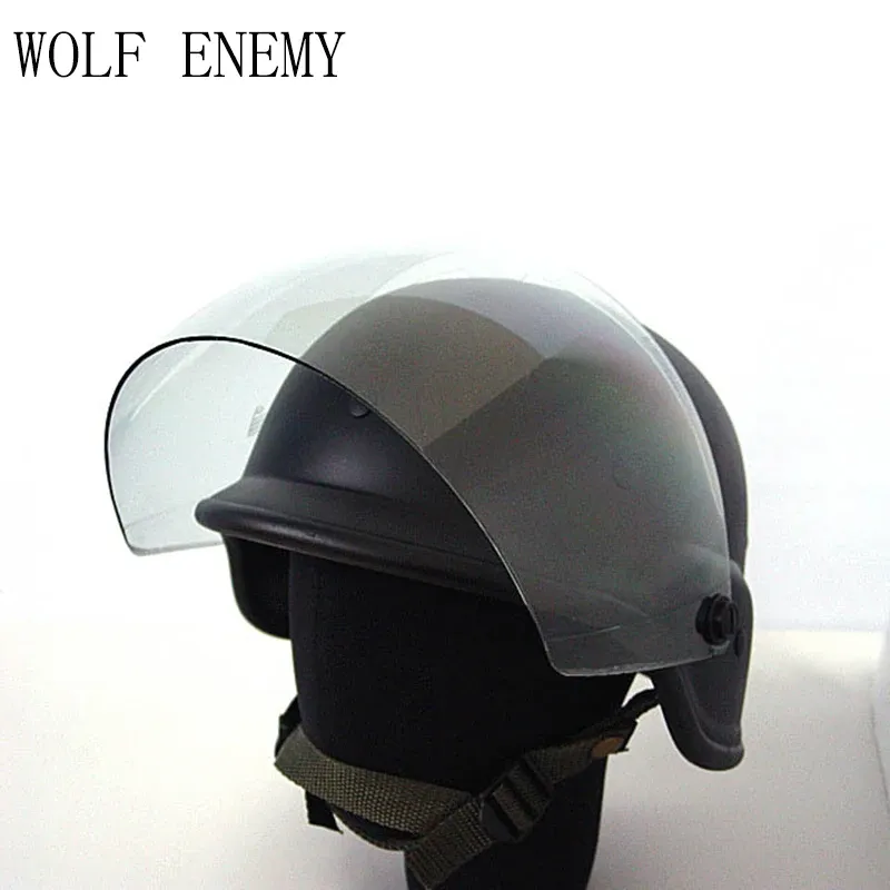 Sécurité 2 couleurs Airsoft Tactical Army Swat M88 CASHET USMC Shooting Classic Protective Pasgt Casque noir / OD avec visière transparent