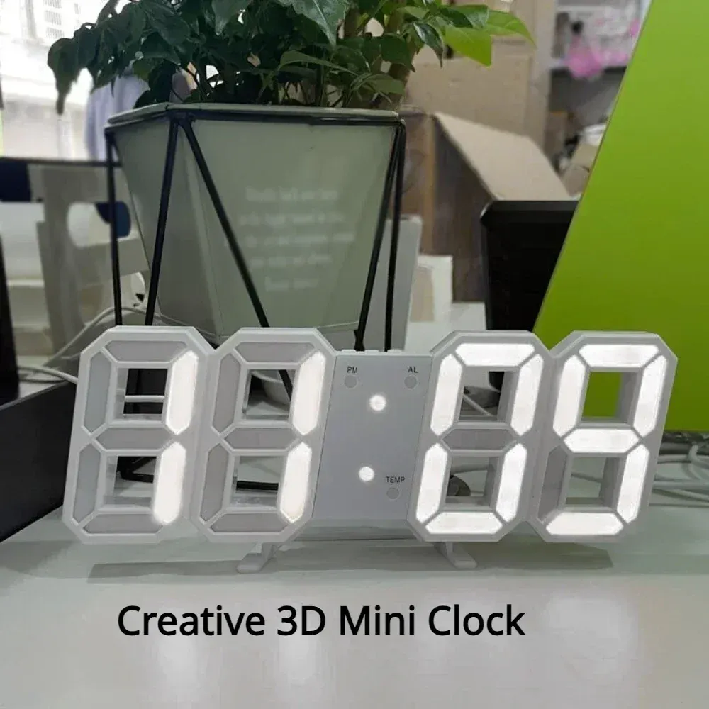 Horloges de table numérique Clock 3D Corloge murale LED numérique avec mode de lumière de nuit réglable horloge décorative électronique pour jardin à domicile