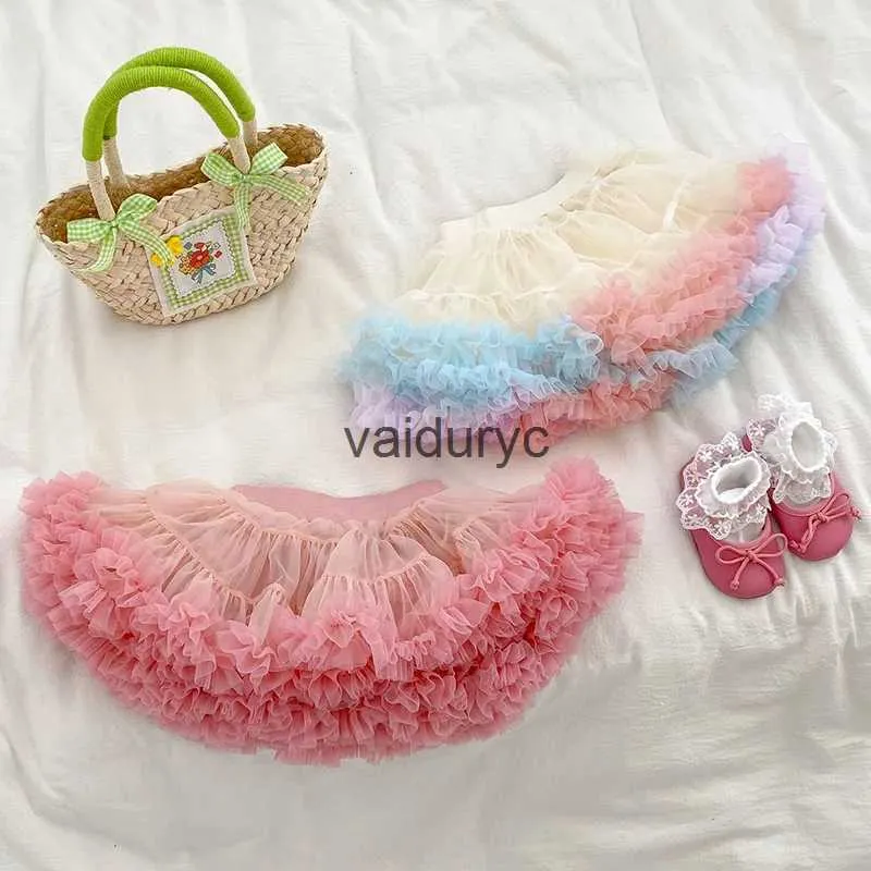 Kjolar sommar babykläder mesh tutu kjol boll klänning kjol h240429