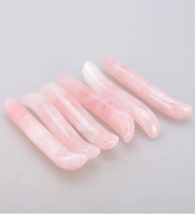 10cm Natural Rose Massage Roller Face Massager Thin Face Instrument Wand Guasha Crystal Pleasure Stick for Women7564242