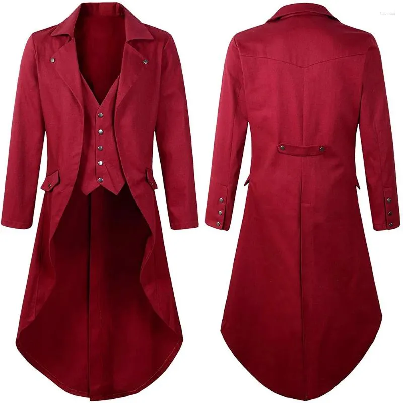 Women's Hoodies Steampunk Gentleman Tailcoat Trench Coat M 3xl Polyester Fabric Rood/Paars/Zwart/Bruin/Blauwe Regelmatige lengte