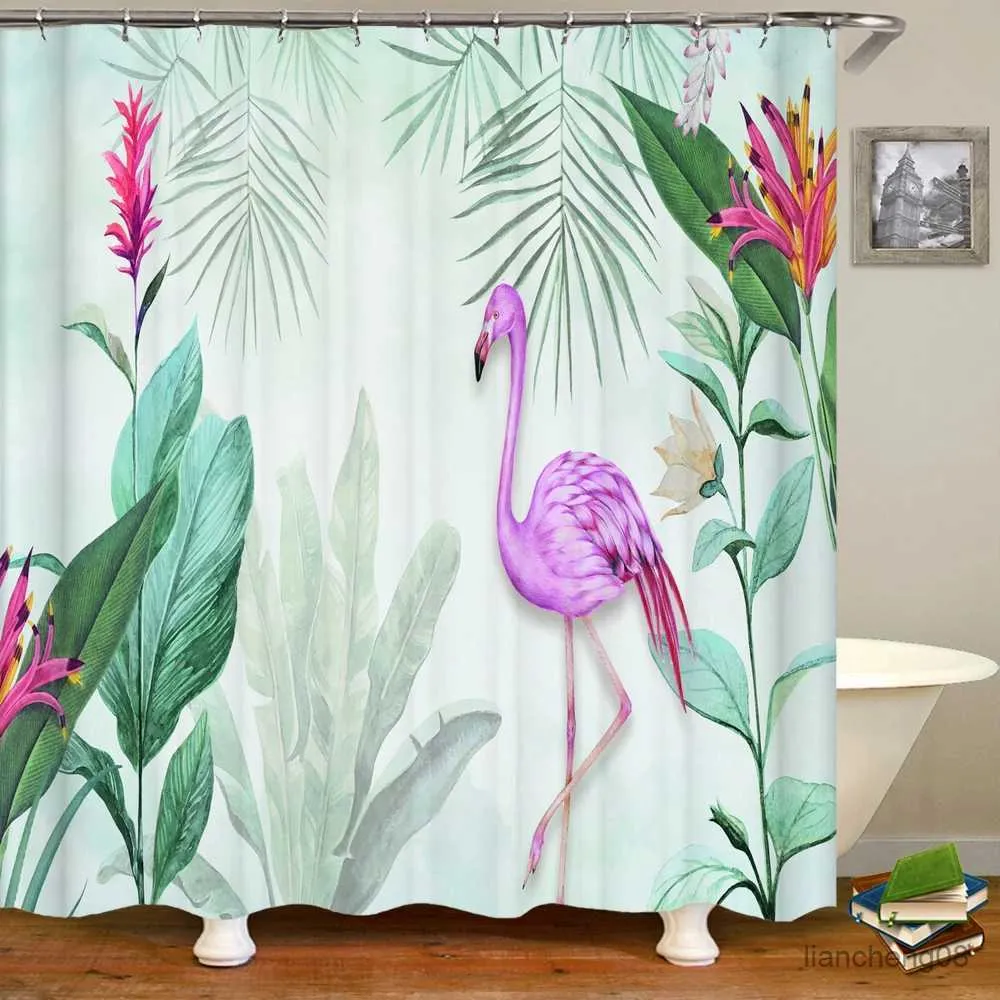 Shower Curtains Beautiful Colorful Flower Floral Printed Shower Curtains Frabic Bathroom Waterproof Polyester Bath Curtain 180x180cm