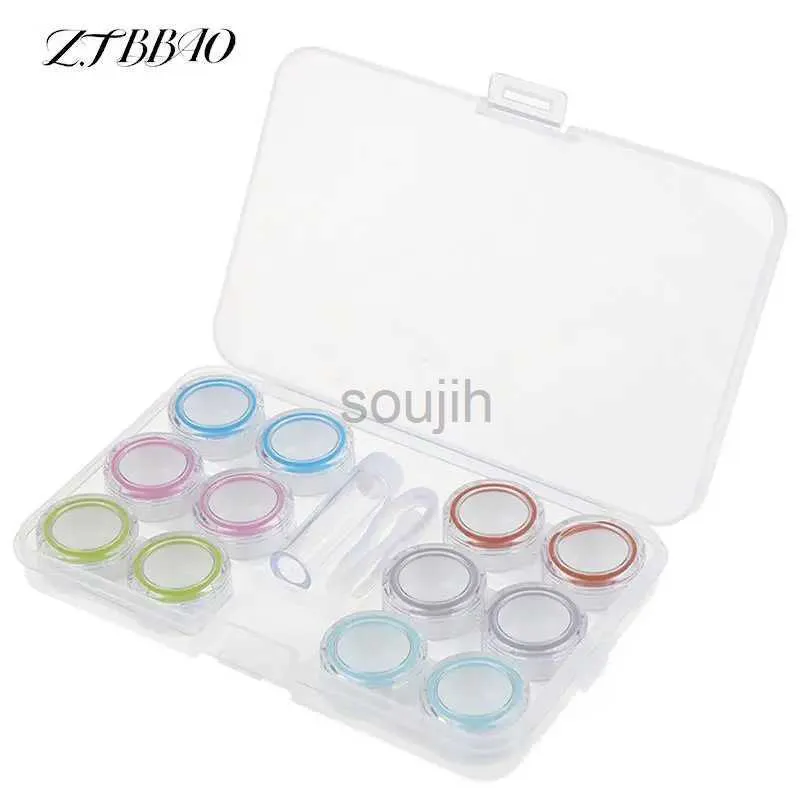 Kontaktlinsenzubehör 1Set transparenter Kontaktlinsenfallkasten Unisex Simple Eye Care Kit Organizer Container 6 Boxen Lecksicher tragbarer Speicher D240426