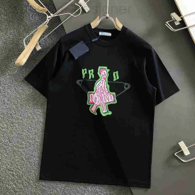 T-shirts masculins Designer Pra pra Summer NOUVEAU Triangle Lettre ronde T-shirt Unisexe Paris Donkey 1V 6TJY