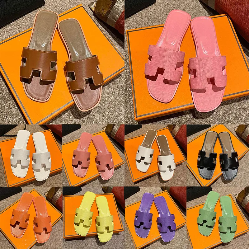 Oran Casual Terlik Deri Sandalet Yaz Tembel Tasarımcı Sandal Karikatür Açık Ayak Parmağı Oran Flip Flops Deri Lady Slaytlar Kadın Gai Platform Ayakkabı 35-42