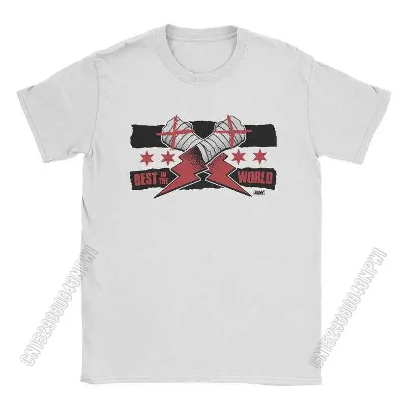 Men's T-Shirts Mens Cm Punk Aew Worlds Best T-shirt Cotton Clothing Retro Fashion Crewneck T-shirt Gift T-shirt T240425