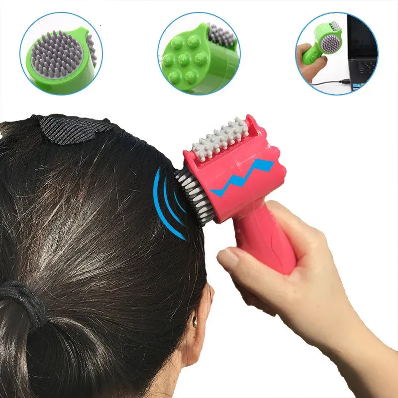 4-em 1 Massageador de cabeça de massagem elétrica Rolo de massagem elétrica Vibration Vibration Hammer pesco