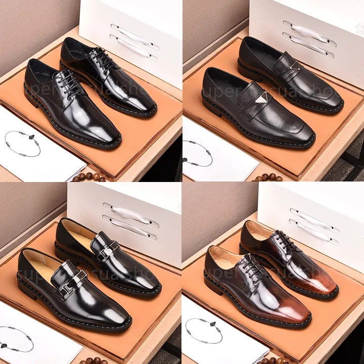 Men Loafers Designer kledingschoenen Echte lederen Italiaanse luxueuze handgemaakte slip op mannelijke trouwschoenen Maat 38-45