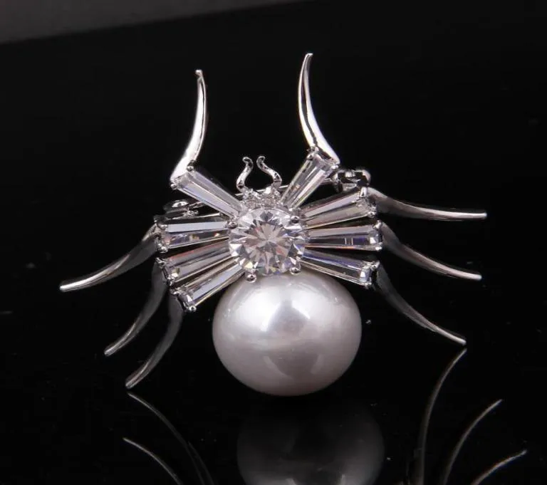 Pins broszki projektant dla kobiet vintage zwierzęcy pająk pająk perłowy w kształcie rośliny biżuteria kryształowy płaszcz broszka broch damskie dziewczęta 20219108523