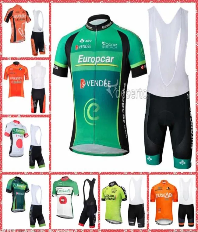 2019 EUROPCRA EUSKALTEL Équipe cycliste à manches courtes Jersey Bib Shorts Maillot Ropa Windproof M3071067938993603537