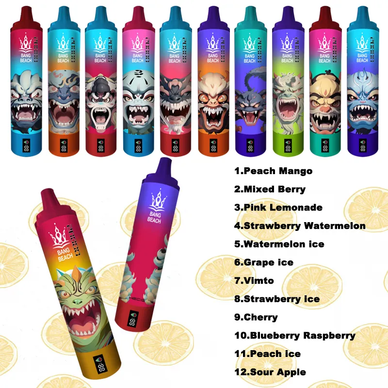 Originaler Bang Beach 20000 Puffs Einwegvolder Pen 20k Puff Vapes wiederaufladbare Bar 2% 5% Vapers Digitaler Bildschirm Vaper Tornado E Zigarette