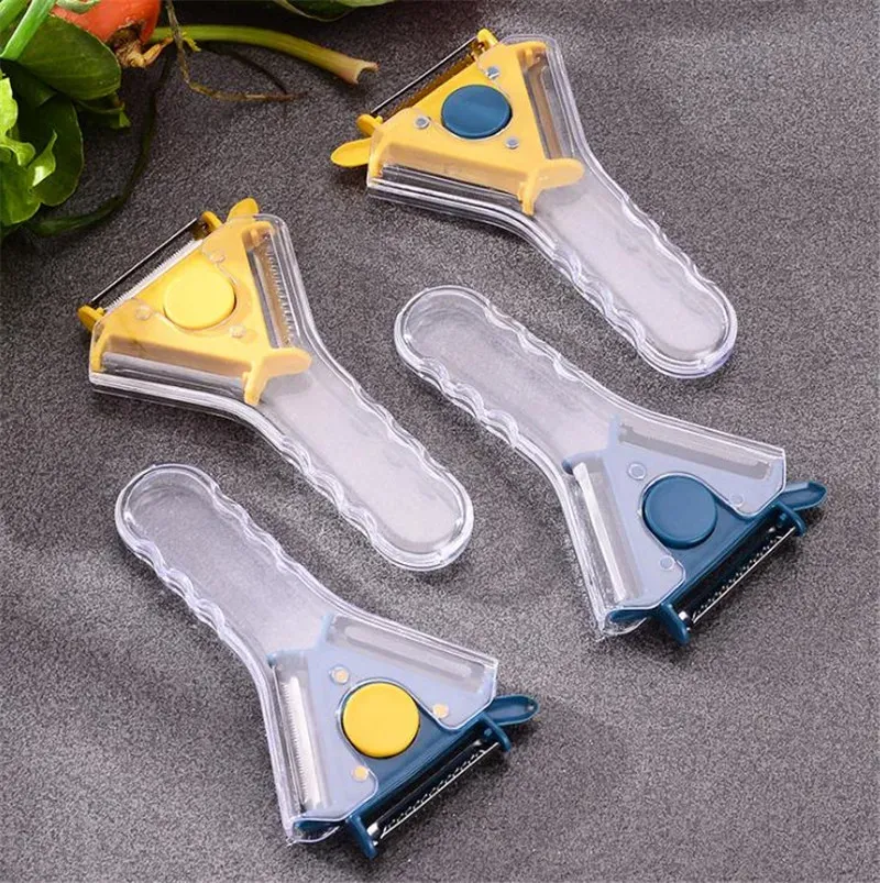 Fruit Vegetable Tools Peeler 3 in 1 Stainless Steel Blades Creative Grater Cucumber Carrot Potato Kitchen Gadgets dd813