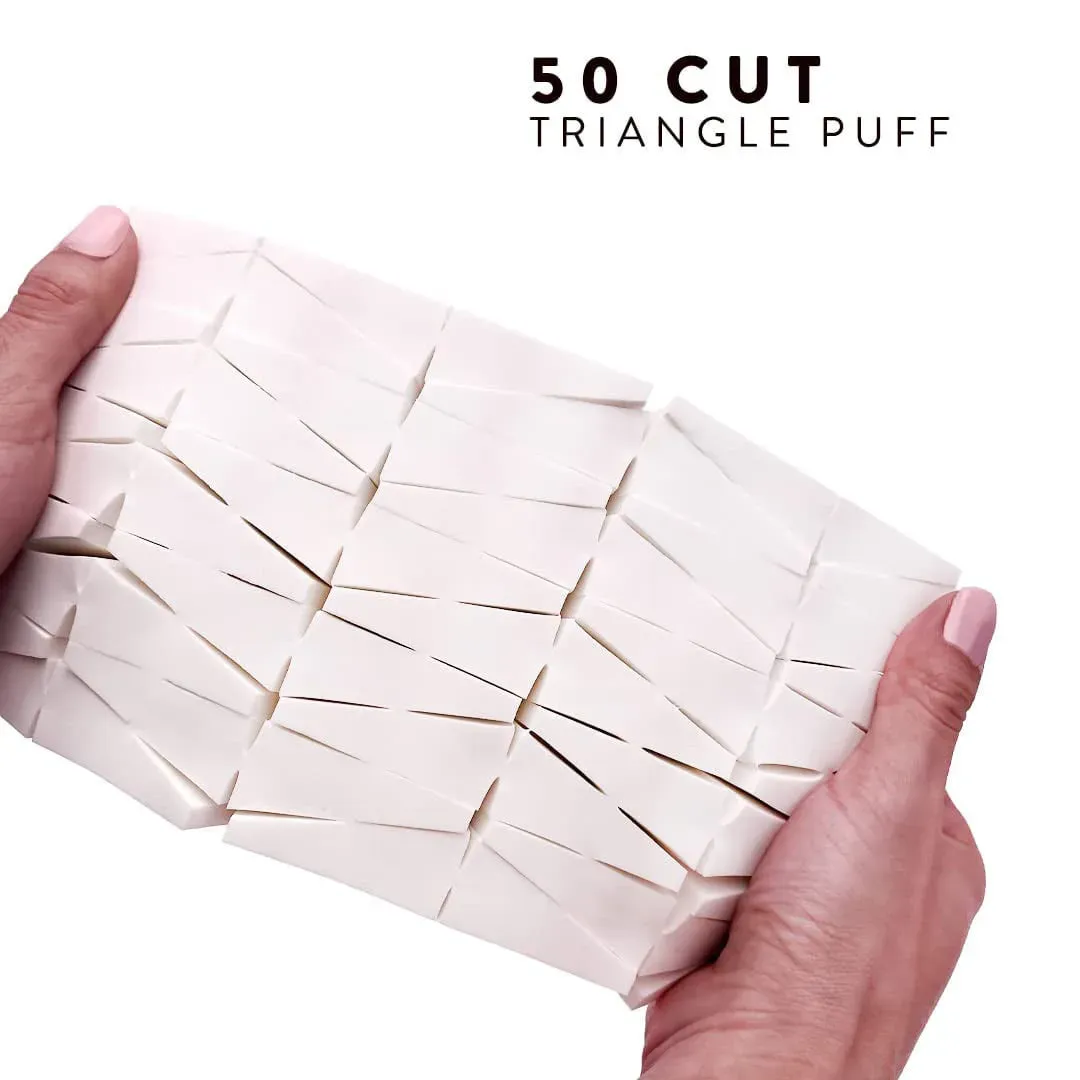 Puff 50pcs / Set Triangle Soft Makeup Sponge Foundation Fondation Cream Cream Cream Powder Metter Forage Fuffle Cosmetic Tool