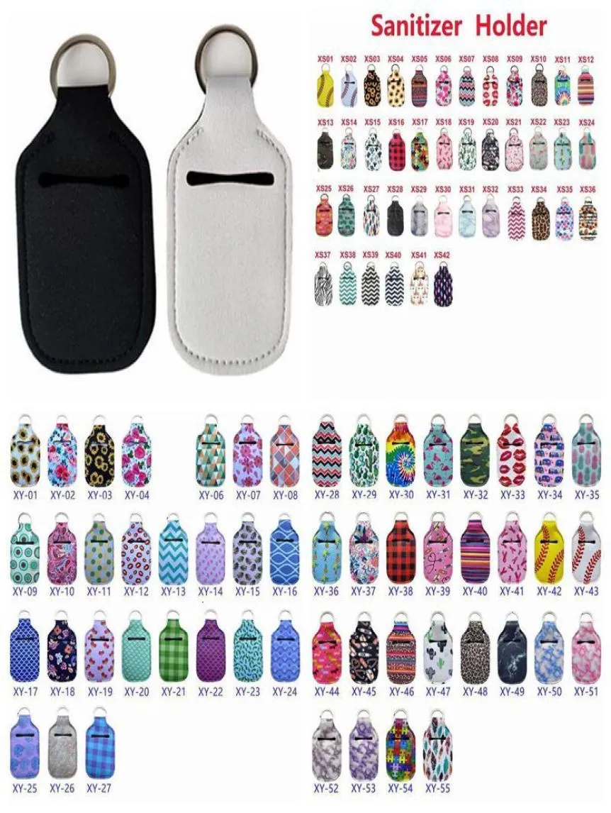 Hand Neopreen Sanitizer fles Lipstick Holders Lip Cover Handtas Keychain Printing Chapstick Holder 30 ml LSK4077791637