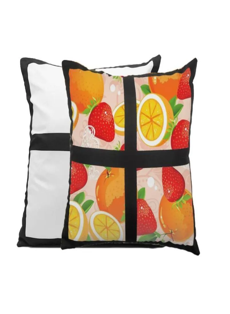 Heat Transfer Sublimation Blanks Pillowcase Square 4 Block DIY Printing Po Pillow Cushion Cover Wedding Birthday Decor Pillows3049086