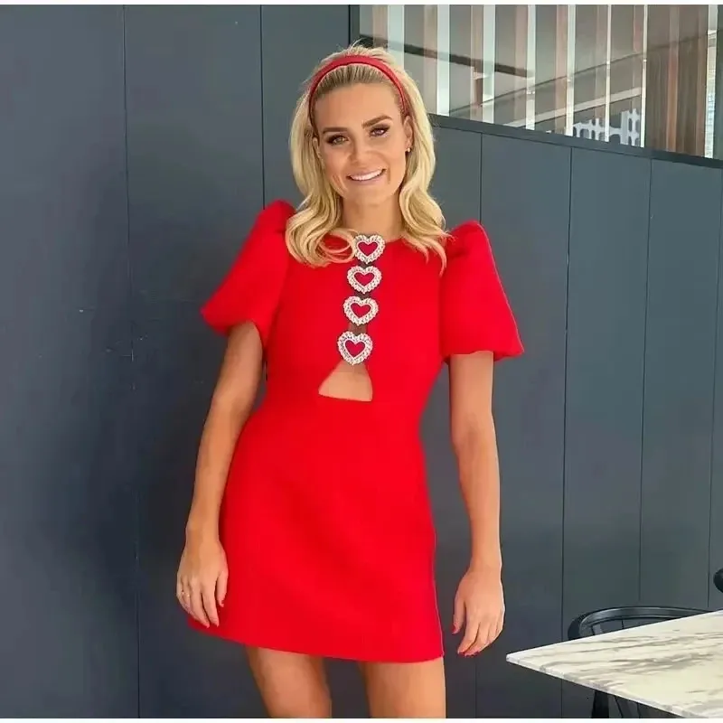 knee length dresses for ladies Avec Les Filles Women's Heart Detailed Sleeveless Mini Dress - Monarch Heart