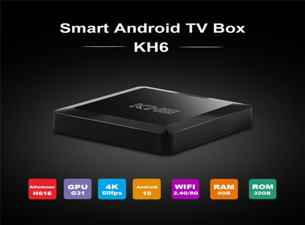 MECOOL KH6 Android 10 TV Box Allwinner H616 Android100 Configurar as caixas de melhor 24g5g WiFi 4GB 32GB Smart Media Player4666741