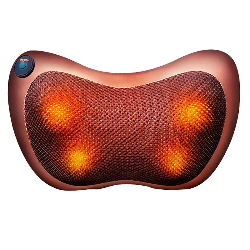 Factory Direct Kneading Head Back Massager Pillow High Quality Infrared Heat Electric Car Massage 240416