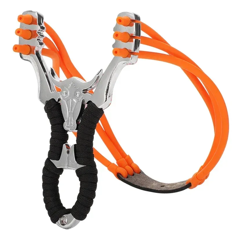 Pil kraftfull legering slingshot jakt tjockt handledsband katapult sport utomhus jakt slingshot bow gummi stor kraftfull