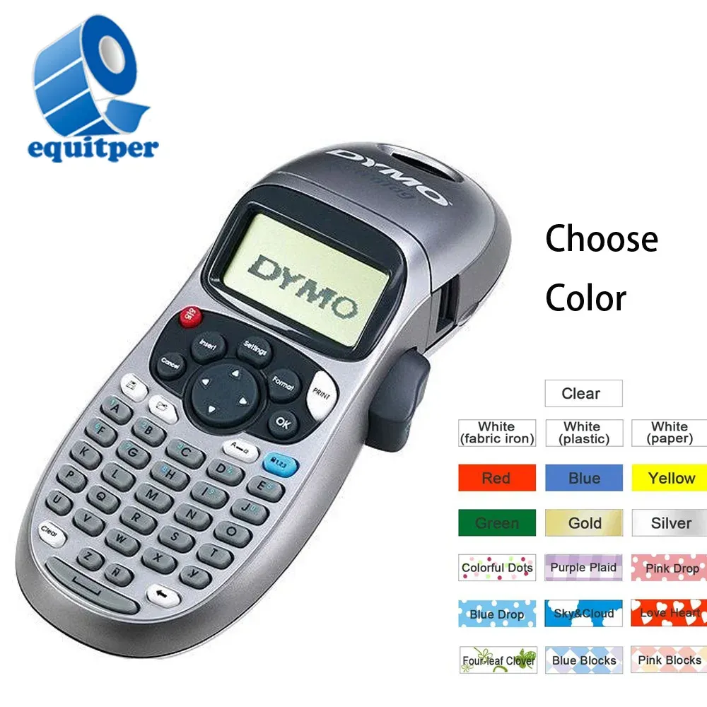 Laufwerke Equitper 20pcs -Bänder + Handheld -Etikettdrucker kompatibel mit dem Dymo Letra Tag LT100H für das DYMO LT -Serien -Label 91205