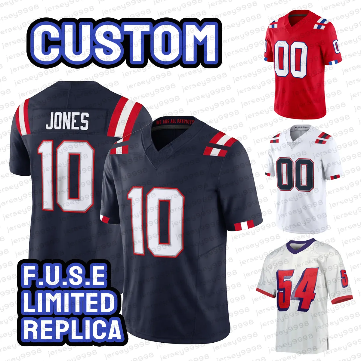 Drake Maye Christian Gonzalez Matthew Judon Futbol Forması Tom Brady Rhamondre Stevenson Juju Smith-Schuster Demario Douglas Kendrick Bour Legacy Replica Jersey