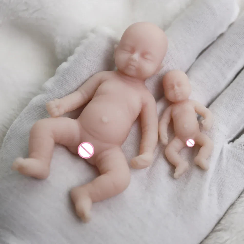 Bonecas 4 polegadas menino micro preemie de corpo inteiro Silicone boneca boneca fofa de boneca de boneca realista e real