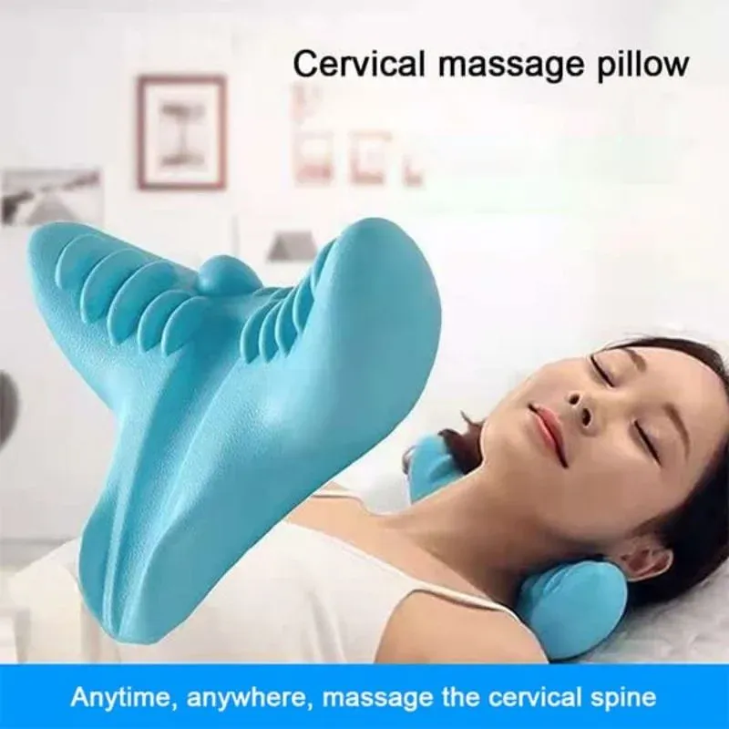 Travesseiro de travesseiro massageador de pescoço maca de ombro de ombro Relaxer Relaxer Cervical Pillow de dispositivo de tração quiroprática para alívio da dor