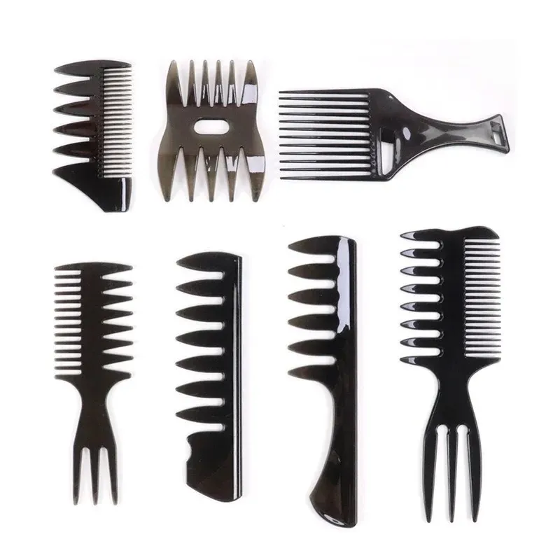 2 Sides Wide and Fine Teeth Hair Combs Woman Tangle Curly Hair Fork Pick Brushes Anti-static Pro Salon Hair Styling Tool