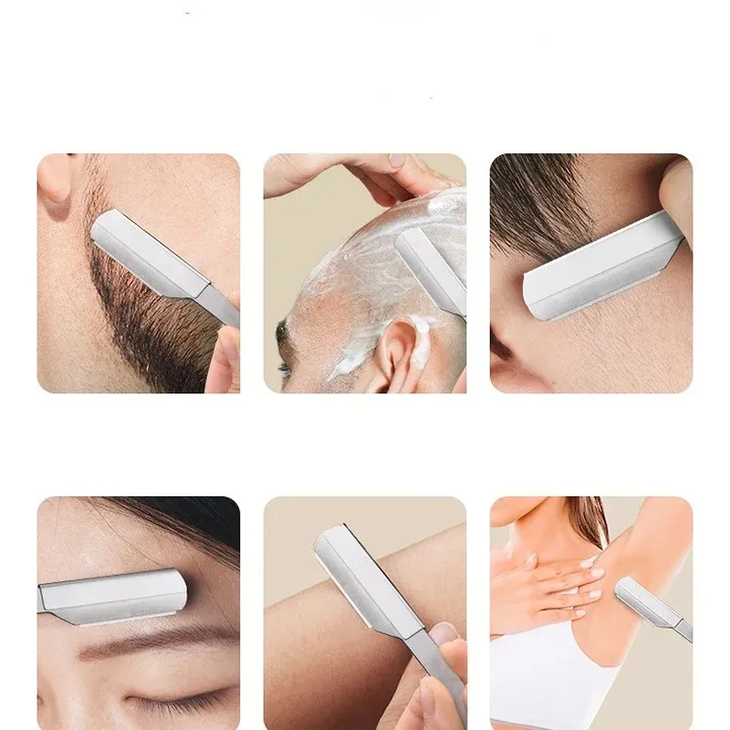 Manual Straight Barber Edge Razor Beard Face Hair Remover Folding Shaving Knife with Stainless Steel Hairdressing Devices