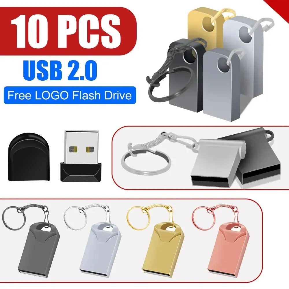 10pcs/lot USB2.0 4 GBディスクUSBフラッシュドライブ32 GBクールペンドライブメタル8 GBペンドライブ16 GB USBスティックカラーフラッシュドライブ高速