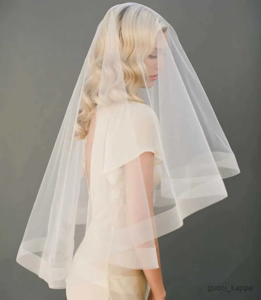 Wedding Hair Jewelry Short Elegant Horsehair Wedding Veil White Ivory Bridal Veil Cover Face No Comb Wedding Accessories