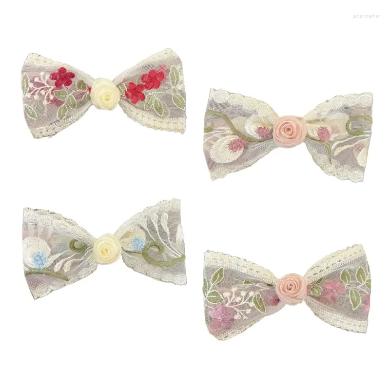 Clip per capelli ricamato in pizzo bowknot clip per la ragazza clip barrettes primaverili da donna eleganti decori