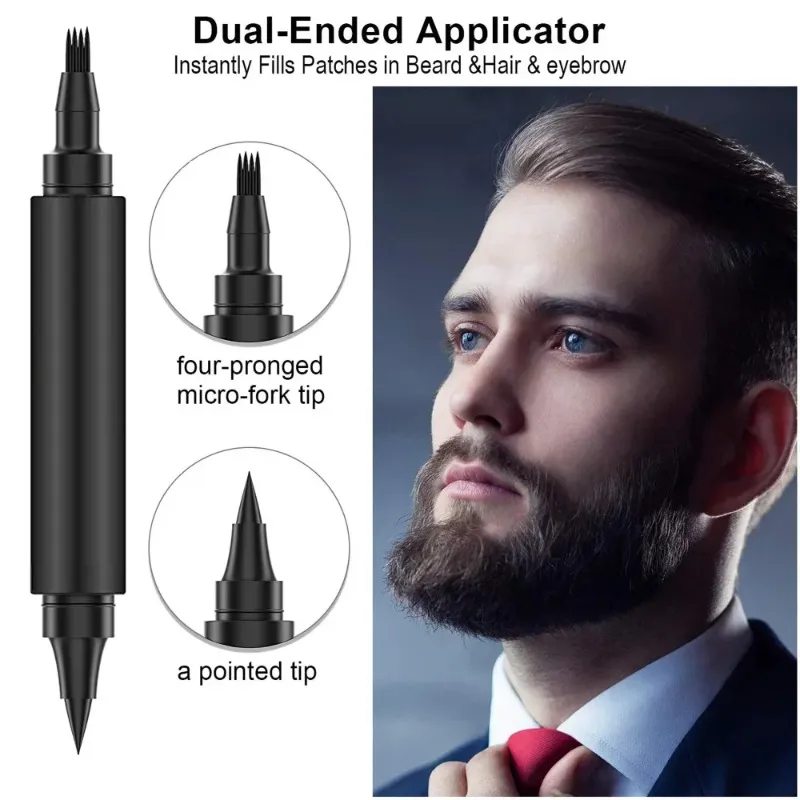 Sende a vendita calda per la barba kit di penna per barba potenziatore spazzola da colorare di barba strumenti di modellatura impermeabile per capelli marrone nero cosmetico