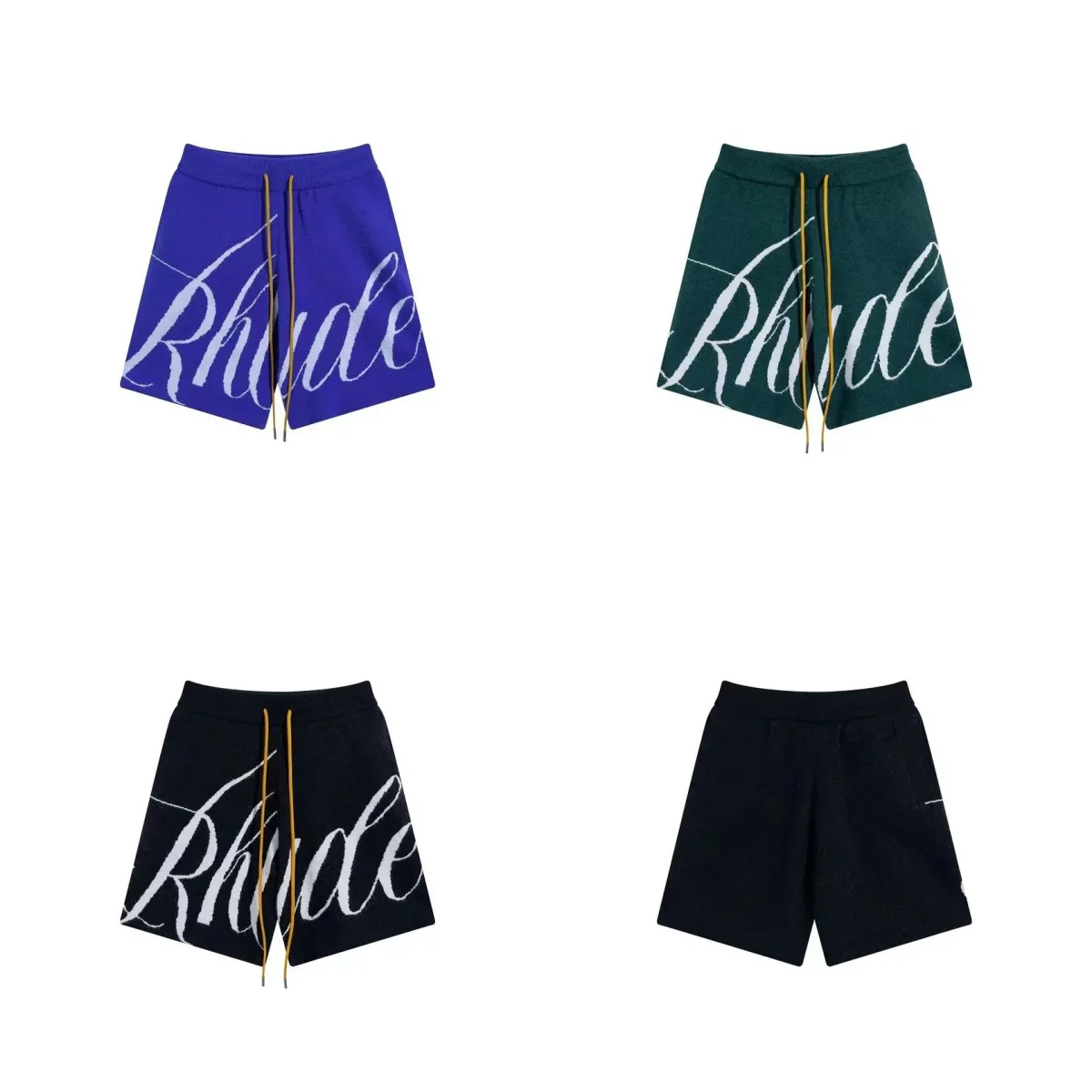 Petite marque de mode American High Street Lettre Jacquard Pantalons en tricot à cordon Men et femmes Loose Casual Couple Shorts Summer