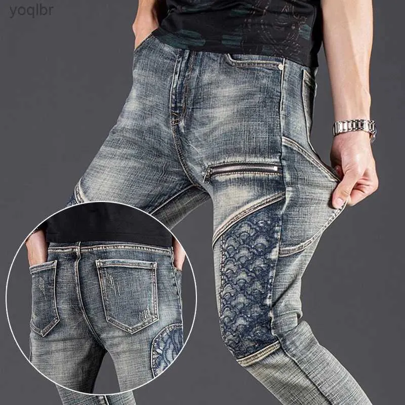 Herren Jeans Herren Modemarke Ultra-dünn Design Cool Hip-Hop Personalisierte Zipper-Mode-Retro-gestickte Herren Pantsl244