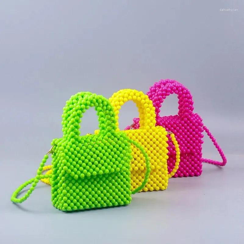 Totes Summer Product Retro Acrylic DIY Beaded Handheld Crossbody Bag Fashion Versatile Handmade Women's Bags Customization