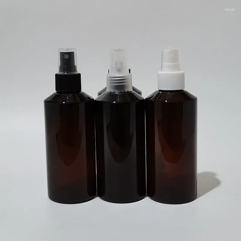 Butelki do przechowywania 1PCS 200 ml pusta brązowa plastikowa butelka z mgłą sprayem 200 cm3 Perfumer Sprayer Pojemnik kosmetyczny