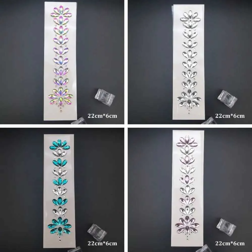 4HXM Tattoo Transfer 3D EDM Music Festival Tattoo Tattoo Stickers Moda adesiva Cristal Testa adesiva Cristal Hair Jewels Corpo Face strass colorido 240427