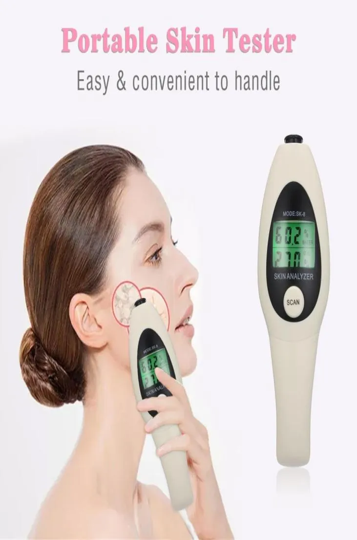 Analizador de probador de piel Inalámetro inalámbrico Portable Facial Monitor Dispositivo de cuidado de la piel Probador de aceite de agua para belleza Spa Trave de casa3055343
