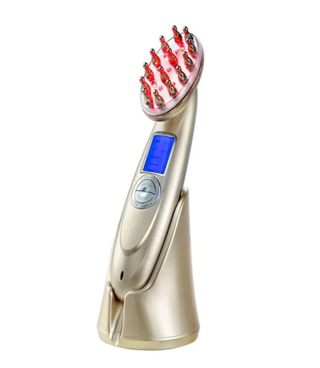 Electric RF Laser Hair Growth Comb Wireless Anti Hair Loss Therapy Infrared EMS Nano LED Red Light Vibration Massage Brush8071689