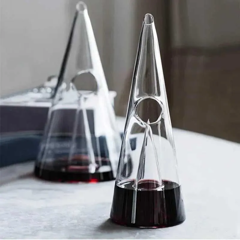 QO7Q Bar Tools 350/750ML Pyramid Falls Falls Red Wine Dispenser Glass Antidote Brand