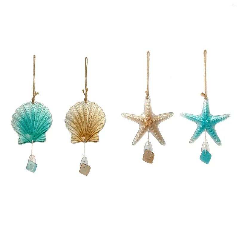 Decoratieve beeldjes zeester ornamenten glazen schaal hanger huizendecoratie windtiond charme cadeau voor kinderen oceaanblauwe klokken