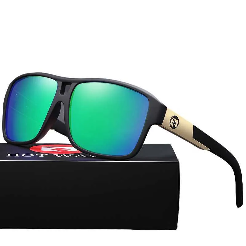 HOT WAVE brand outdoors Sunglasses Men Polarized UV Ray Lense Eyewear Vintage Fashion Square Mens Sun Glasses HW08
