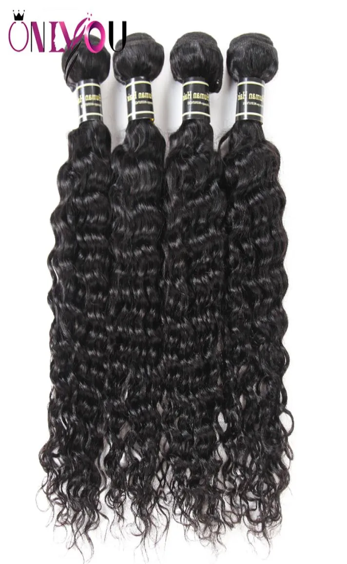 Onlyou Hair Produkty 4 pakiety Brazylijskie głębokie fala dziewicze Human Hair Extensions Sur Indian Remy Hair Weves Pakiewki głębokiej fali Fakt3059311
