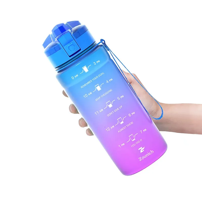 Zorri 500/700 / 1000 ml Plastique Gradient Plastic Bouteilles à eau Cycling Outdoor Shaker Busting Bottles BPA BING VERIEUR DE FEUILLE GRATUIT 240416