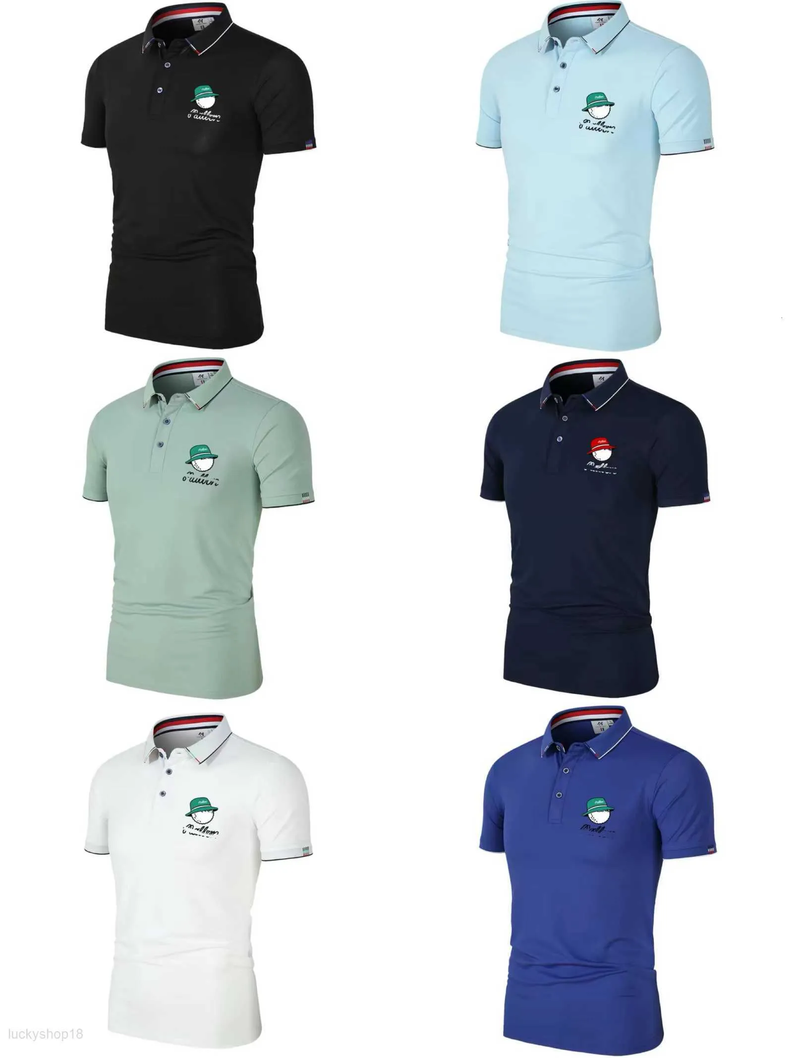 Malbons da golf vestiti da uomo magliette da uomo cartone animato tshirt puro cotone traspirante sport casual tees 2024 estate usa high street top